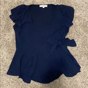 LOFT Cap Sleeve Wrap Blouse